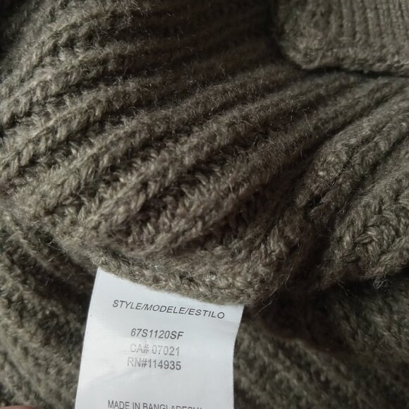 Rd Style Dark Olive Green Long Sleeve Crewneck Ribbed Knitwear Pullover Sweater - Picture 4 of 12